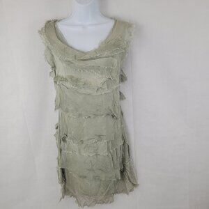 Made in Italy Womens Dress Size SMALL Layered Ruffle Raw Edge Fairy Whimsical